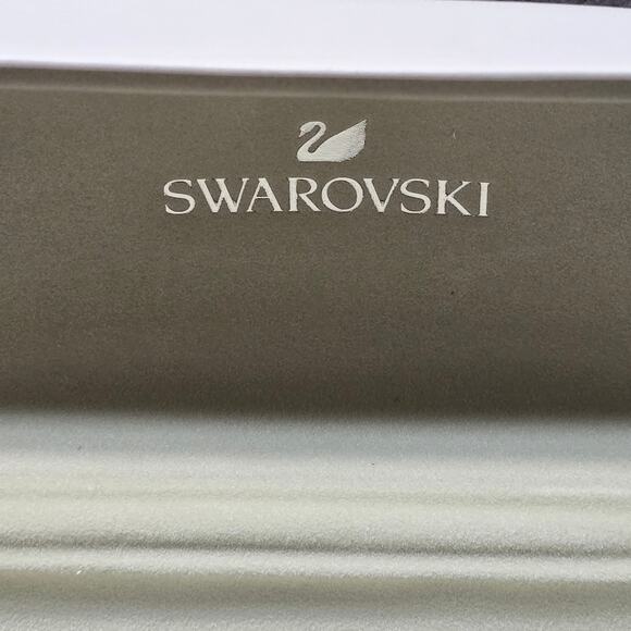 Swarovski White Leather Clamshell Eye Glass Case Clam Shell - Picture 3 of 13